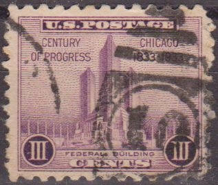 z vendido USA 1933 Scott 729 Sello Chicago Century Of Progress Federal Building  usado Estados Unidos Etats Unis 